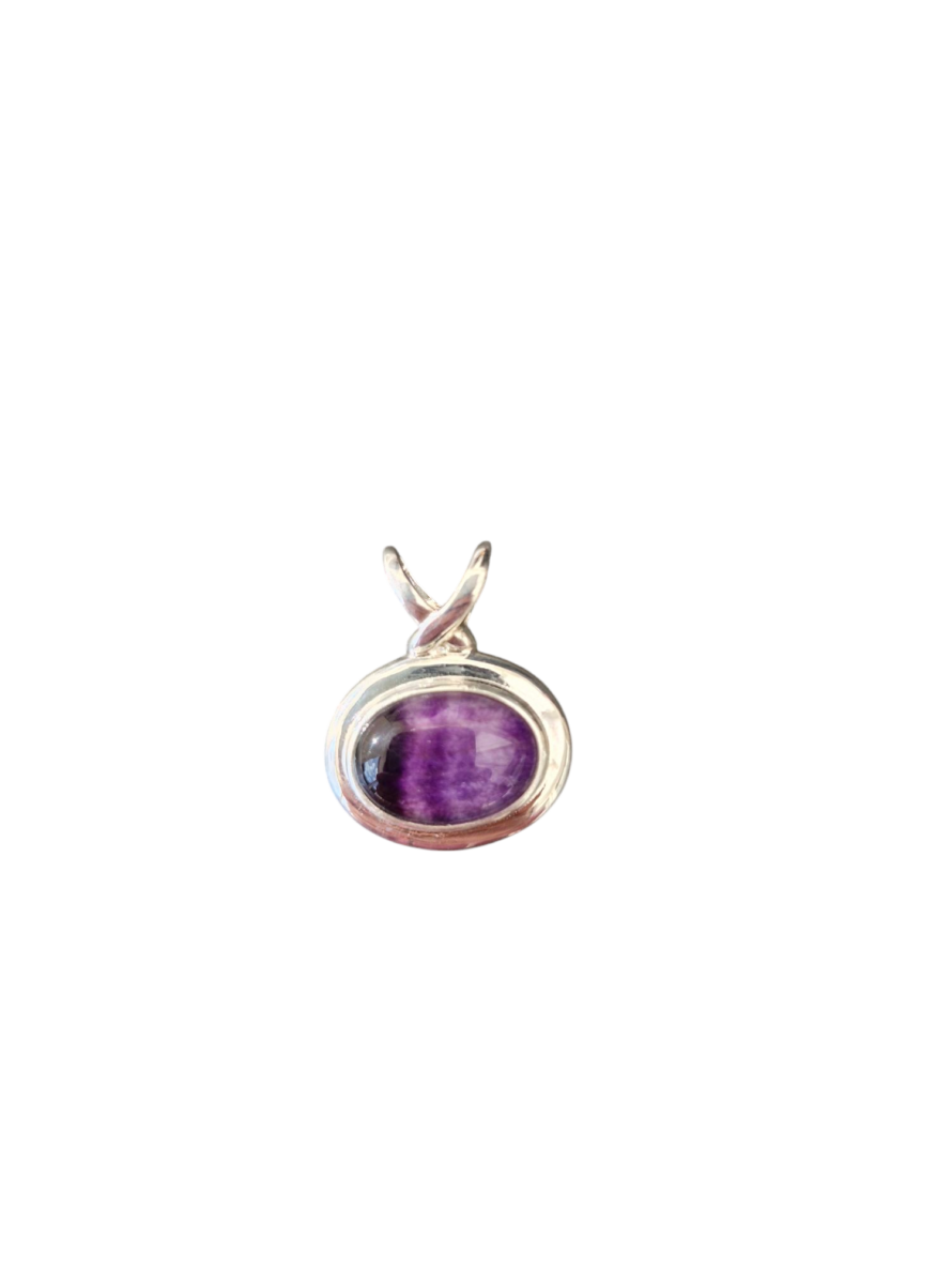 Contemporary Oval Blue John Pendant