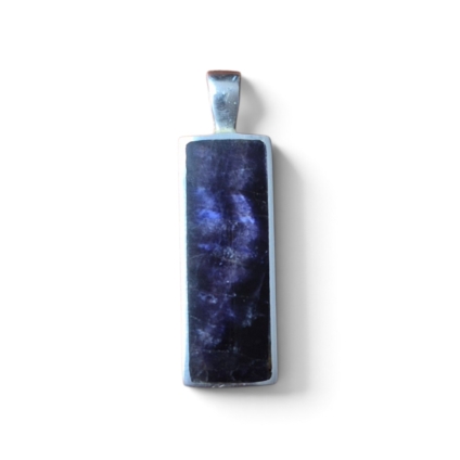Medium Rectangular Blue John and Sterling Silver Pendant