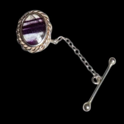 Handmade Sterling Silver Rope Edge Tie Tack