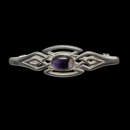 Blue John and Sterling Silver Celtic Style Brooch