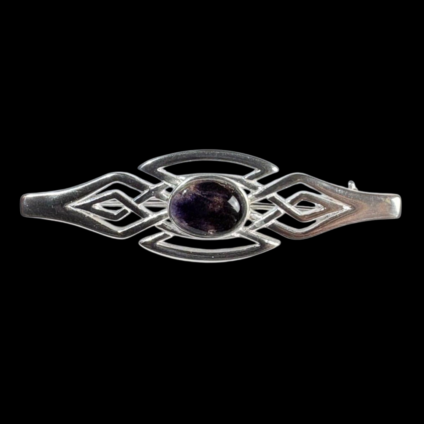 Blue John and Sterling Silver Celtic Style Brooch