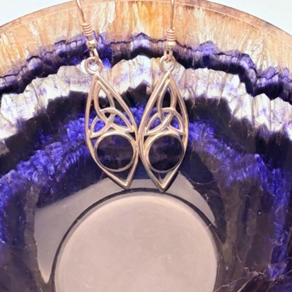 Blue John and Sterling Silver Celtic Style Drop Earrings