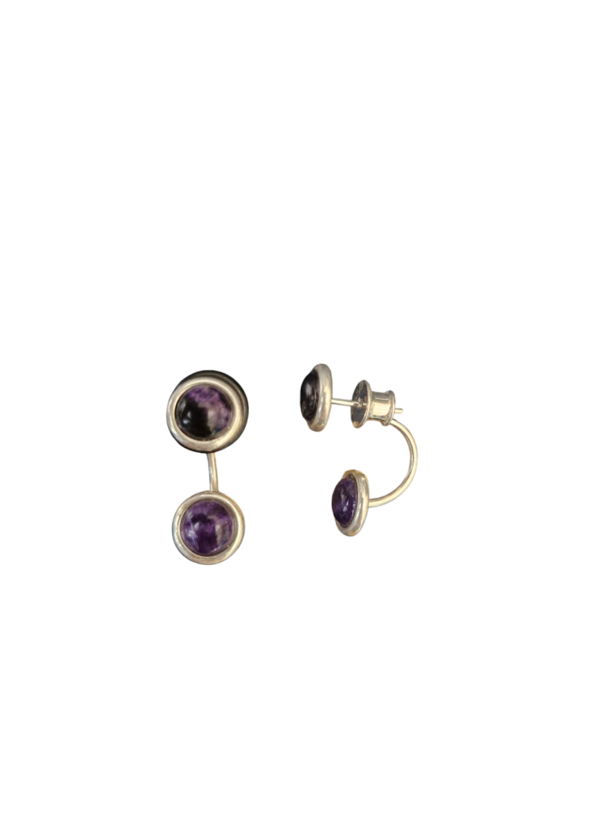 Sterling Silver and Blue John Invisible Drop Earrings