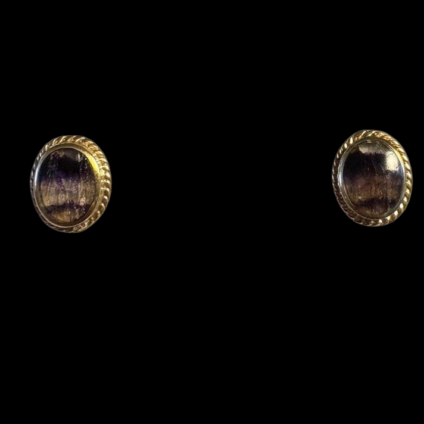 9ct Gold and Blue John Earrings