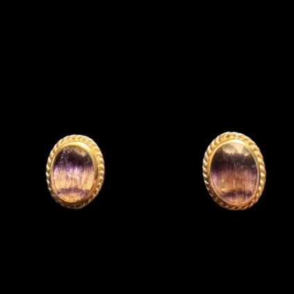 9ct Gold and Blue John Earrings