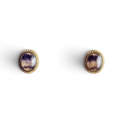 9ct Gold and Blue John Earrings