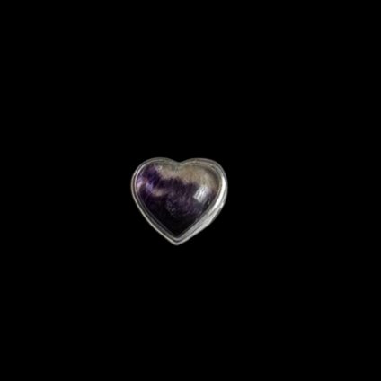 Blue John and Sterling Silver Heart Shaped Bracelet Charm