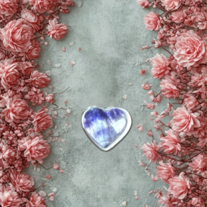 Blue John and Sterling Silver Heart Shaped Bracelet Charm