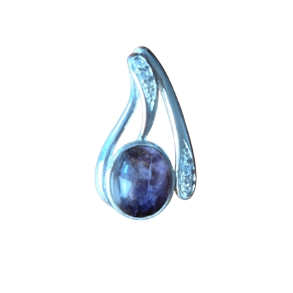 Sterling Silver and Blue John Pendant with Cubic Zirconia