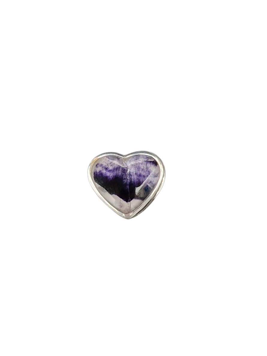 Blue John and Sterling Silver Heart Shaped Bracelet Charm