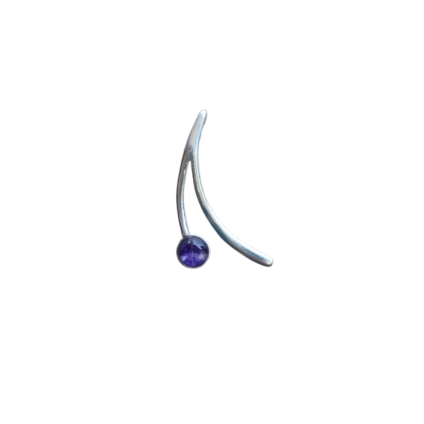 Medium Modern Sterling Silver and Blue John Drop Pendant