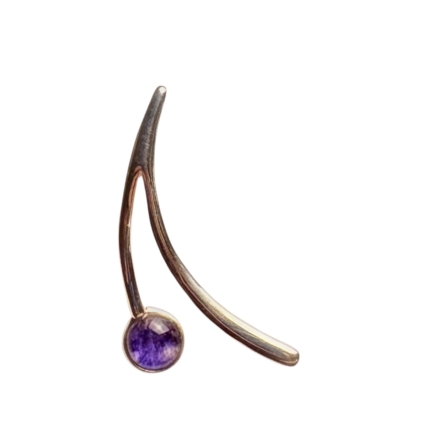 Medium Modern Sterling Silver and Blue John Drop Pendant