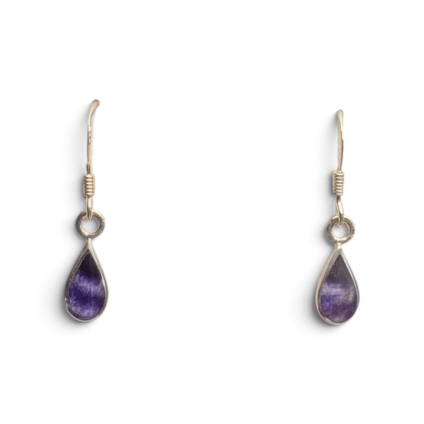 Sterling Silver and Blue John Tear Drop Earrings