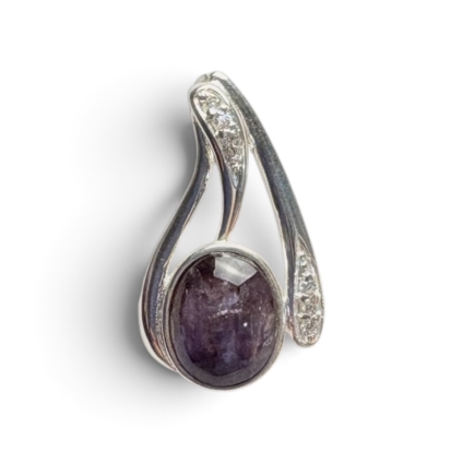 Sterling Silver and Blue John Pendant with Cubic Zirconia