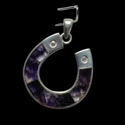 Sterling Silver and Blue John Horseshoe Pendant