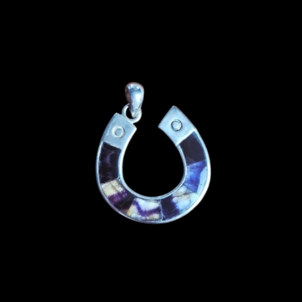 Sterling Silver and Blue John Horseshoe Pendant
