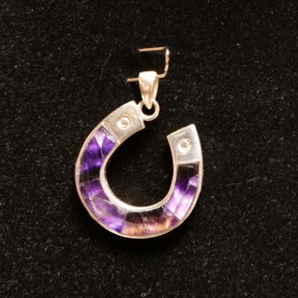 Sterling Silver and Blue John Horseshoe Pendant