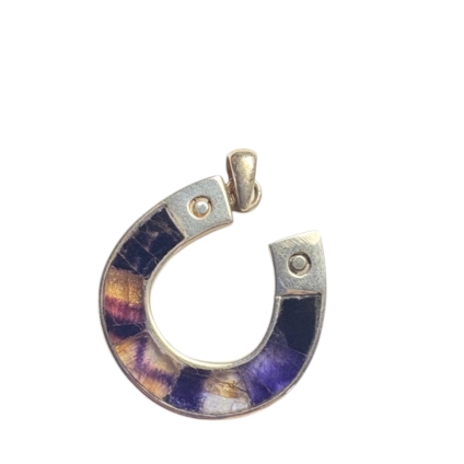 Sterling Silver and Blue John Horseshoe Pendant