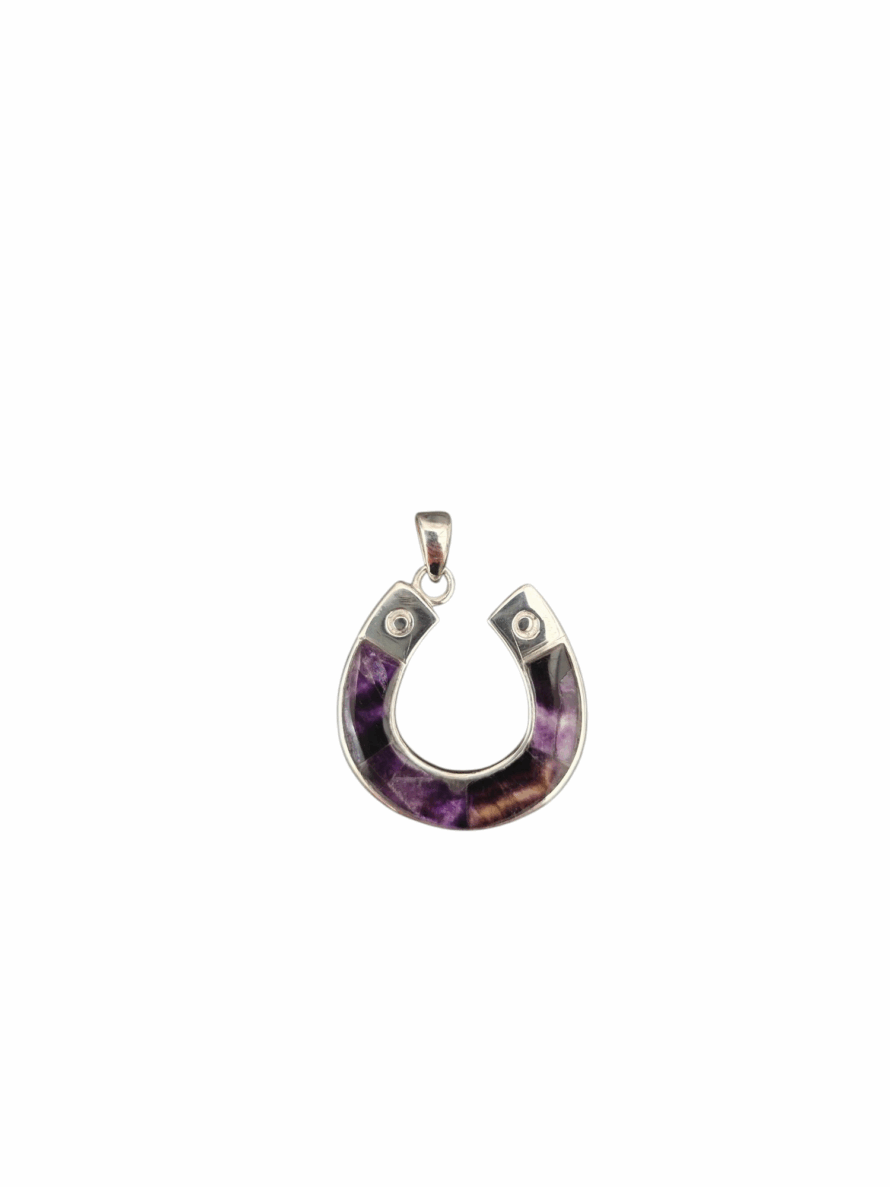 Sterling Silver and Blue John Horseshoe Pendant