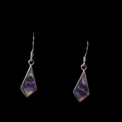 Sterling Silver and Blue John Kite Shaped Earrings