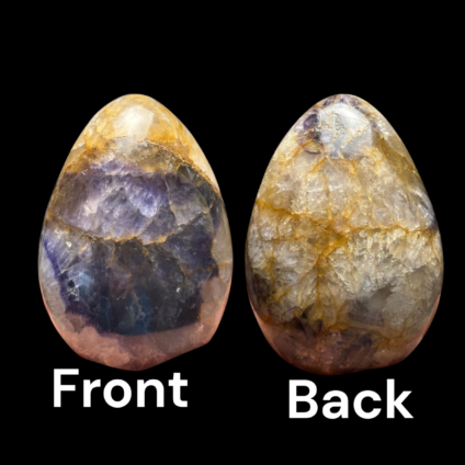 Large Solid Blue John Egg shaped Paperweight