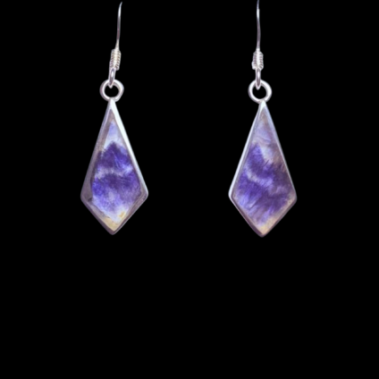 Sterling Silver and Blue John Kite Shaped Earrings