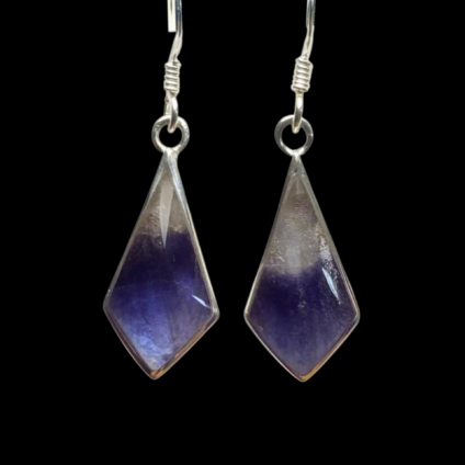 Sterling Silver and Blue John Kite Shaped Earrings