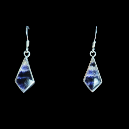 Sterling Silver and Blue John Kite Shaped Earrings