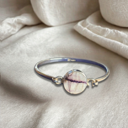 Handmade Blue John and Sterling Silver Child's Bangle
