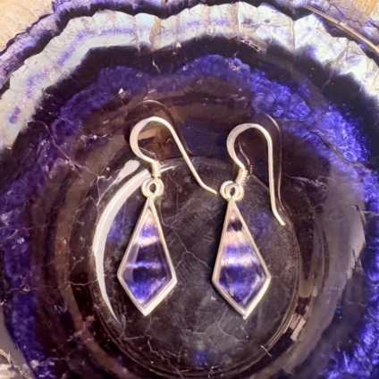 Sterling Silver and Blue John Kite Shaped Earrings