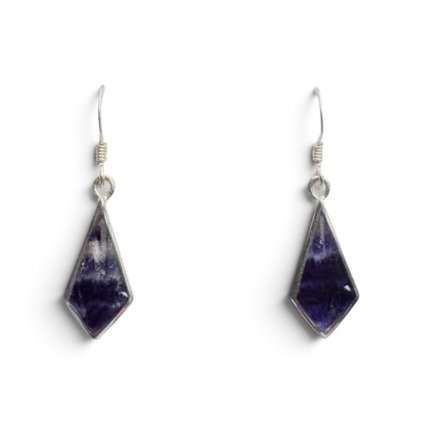 Sterling Silver and Blue John Kite Shaped Earrings