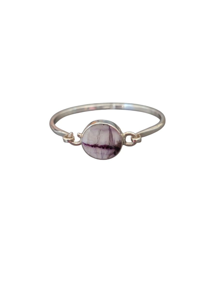 Handmade Blue John and Sterling Silver Child's Bangle