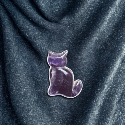 Blue John and Sterling Silver Cat shaped Pendant