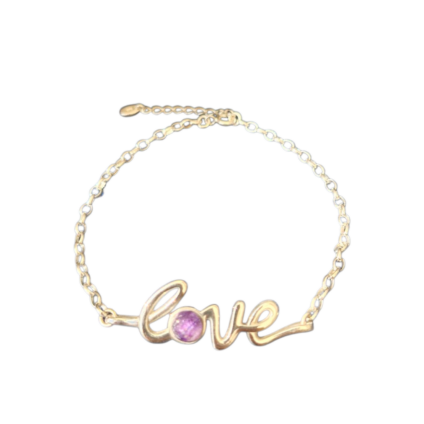 Blue John and Sterling Silver Love Bracelet
