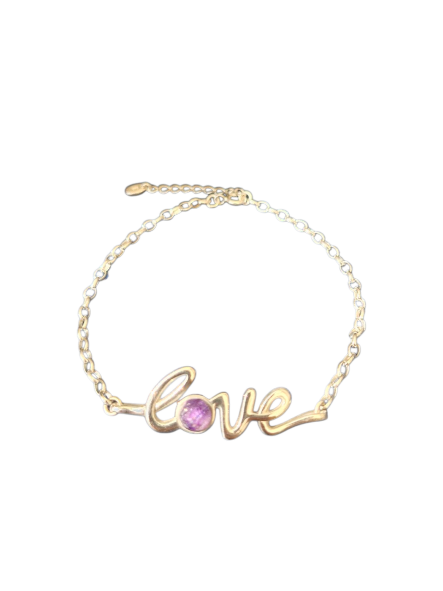 Blue John and Sterling Silver Love Bracelet