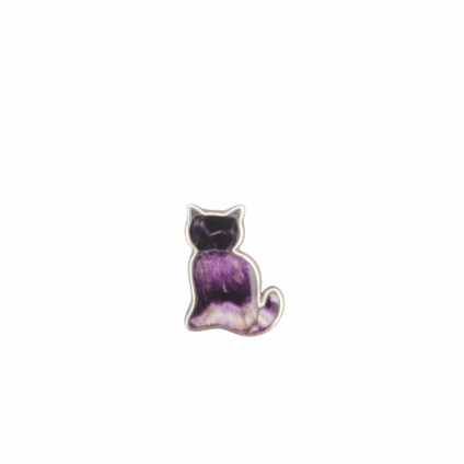 Blue John and Sterling Silver Cat shaped Pendant