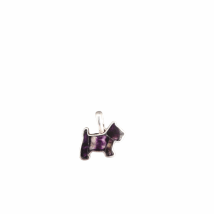 Blue John and Sterling Silver Dog shaped Pendant