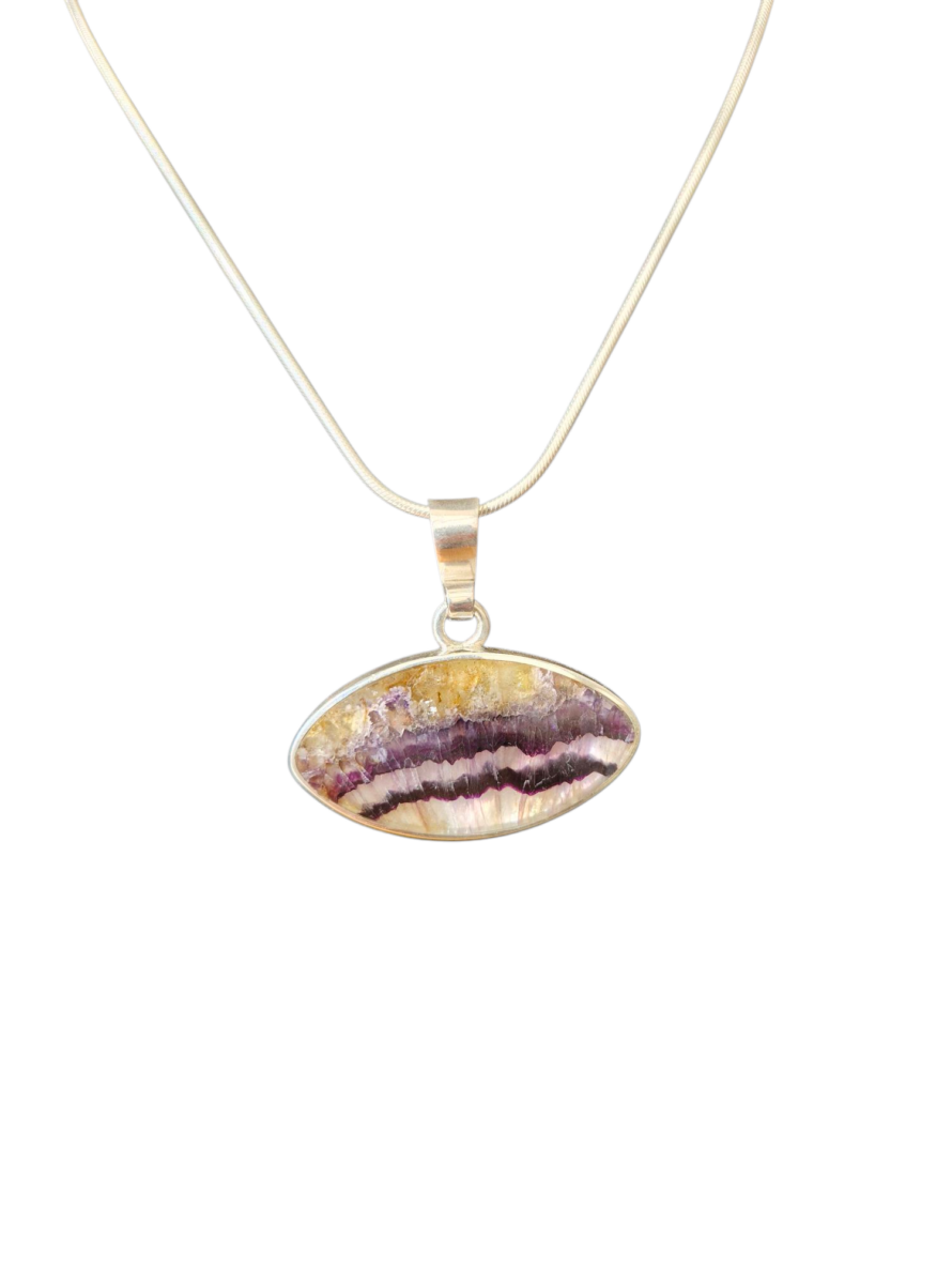 Handmade Sterling Silver and Blue John Pendant
