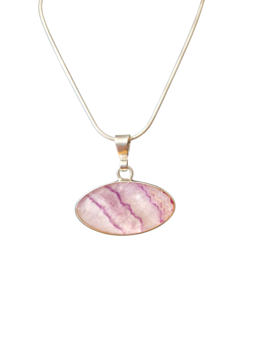 Handmade Sterling Silver and Blue John Pendant