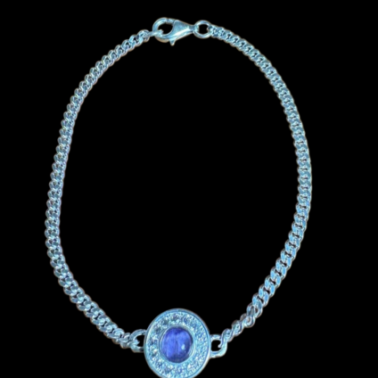 Blue John and Sterling Silver Bracelet with Cubic Zirconia