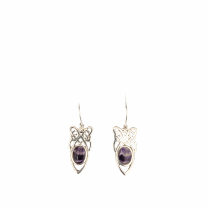 Blue John and Sterling Silver Celtic style Drop Earrings