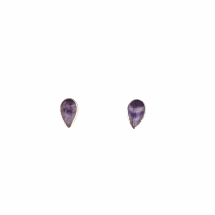 Blue John and Sterling Silver Tear Drop Stud Earrings