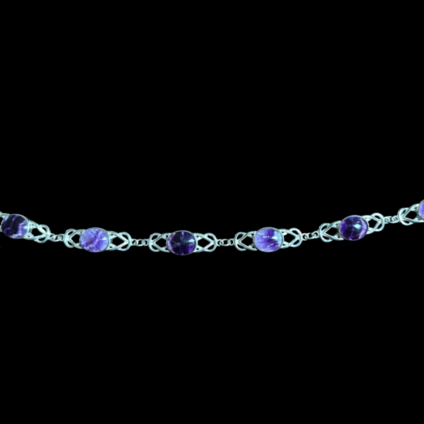 Blue John and Sterling Silver Celtic Knot Style Bracelet