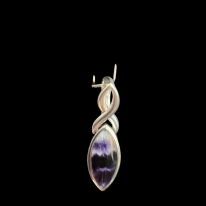 Blue John and Sterling Silver Elliptical Shaped Pendant