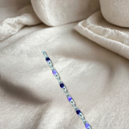 Blue John and Sterling Silver Celtic Knot Style Bracelet
