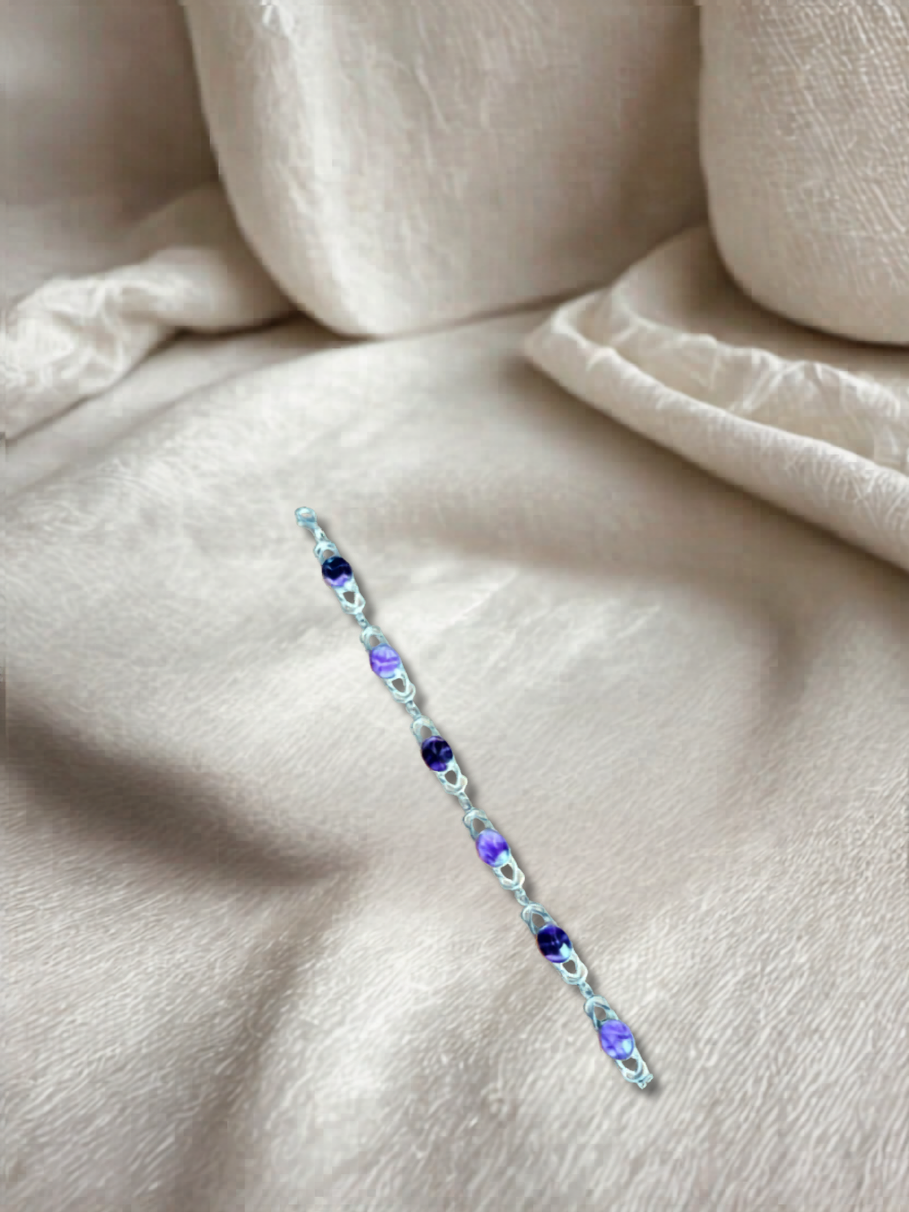 Blue John and Sterling Silver Celtic Knot Style Bracelet