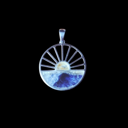 Sterling Silver and Blue John Sunrise Design Pendant