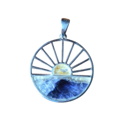 Sterling Silver and Blue John Sunrise Design Pendant