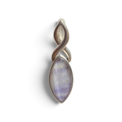 Blue John and Sterling Silver Elliptical Shaped Pendant