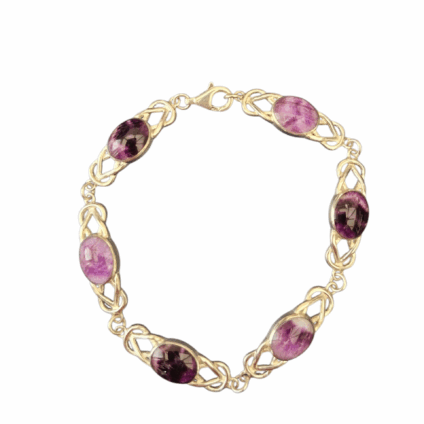 Blue John and Sterling Silver Celtic Knot Style Bracelet